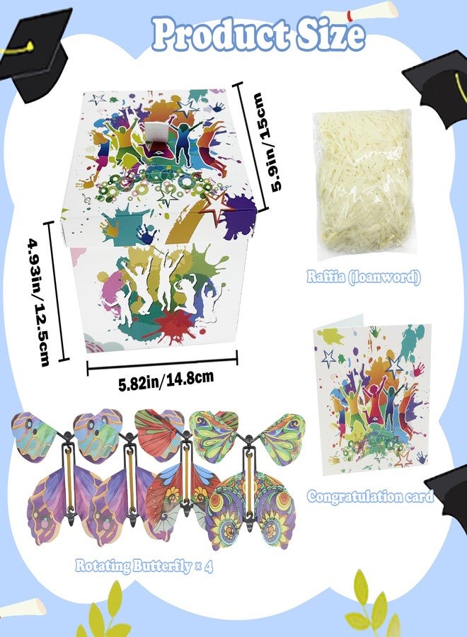 Timisea Graduation Season Butterfly Explosion Gift Box,Flying Butterfly Surprise Gift Box, DIY Unique Explosion Celebration Packaging Suitable Graduation Season Surprise Packaging - Image 2